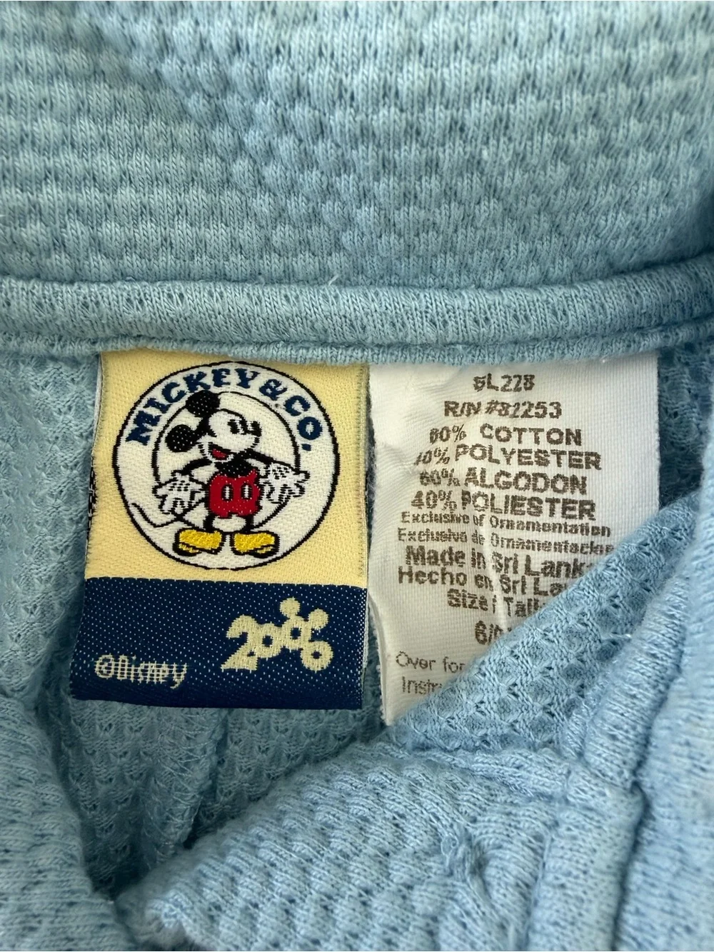 Vintage Rare 2000s Mickey & Co Blue Thermal Knit Romper Millennium Minnie 6-9 Mo